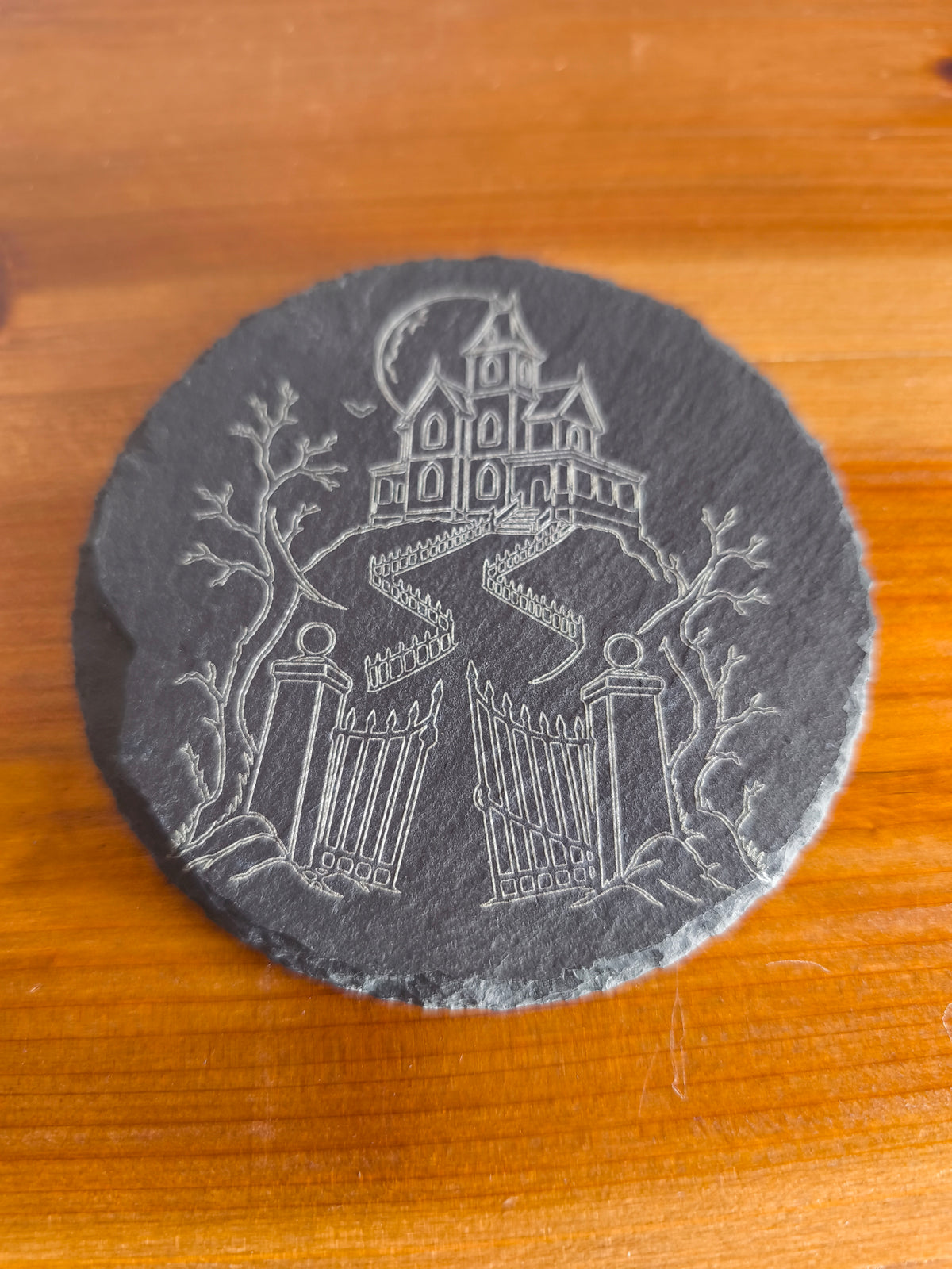 Dessous de Verre Halloween — Lot de 6 ardoise gravé au laser