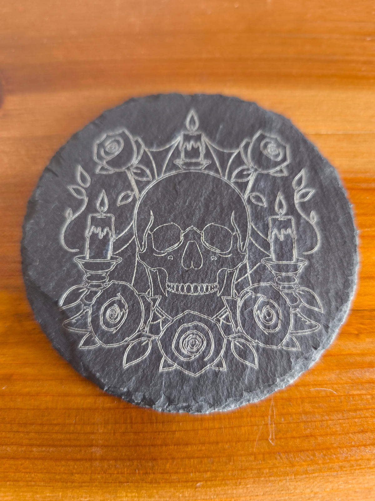 Dessous de Verre Halloween — Lot de 6 ardoise gravé au laser