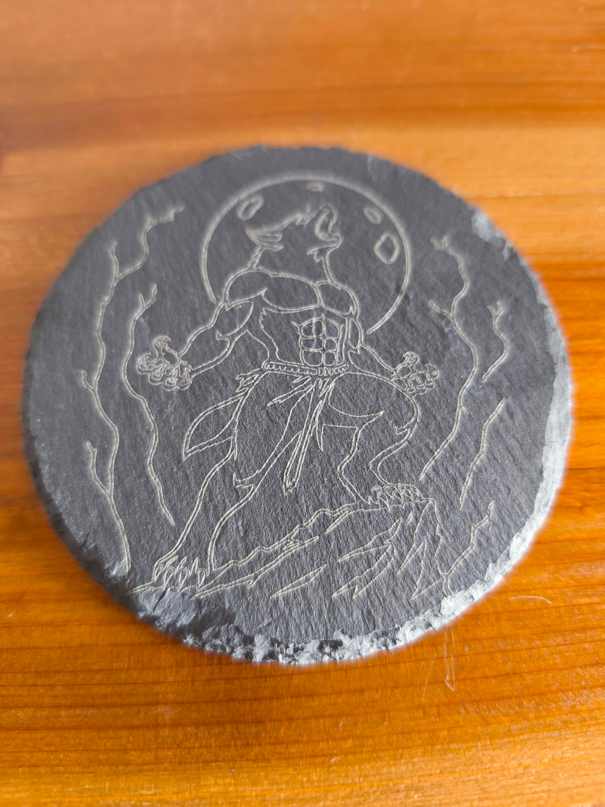 Dessous de Verre Halloween — Lot de 6 ardoise gravé au laser