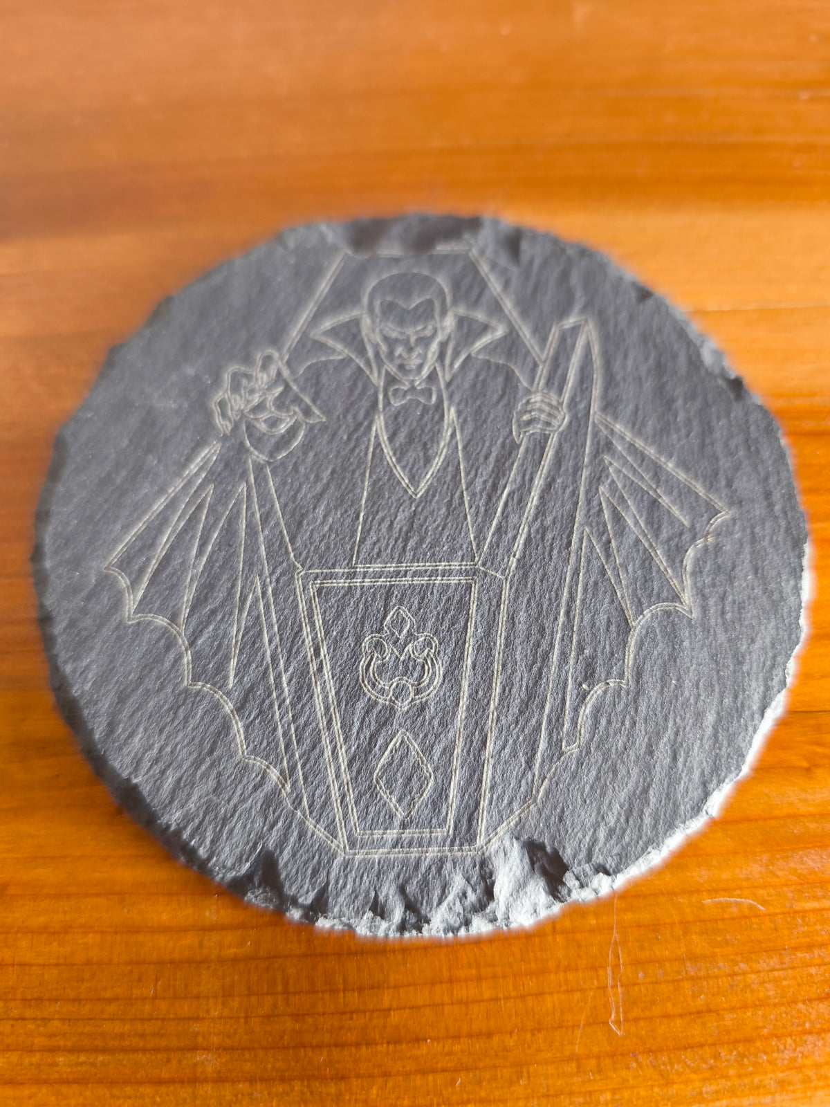 Dessous de Verre Halloween — Lot de 6 ardoise gravé au laser