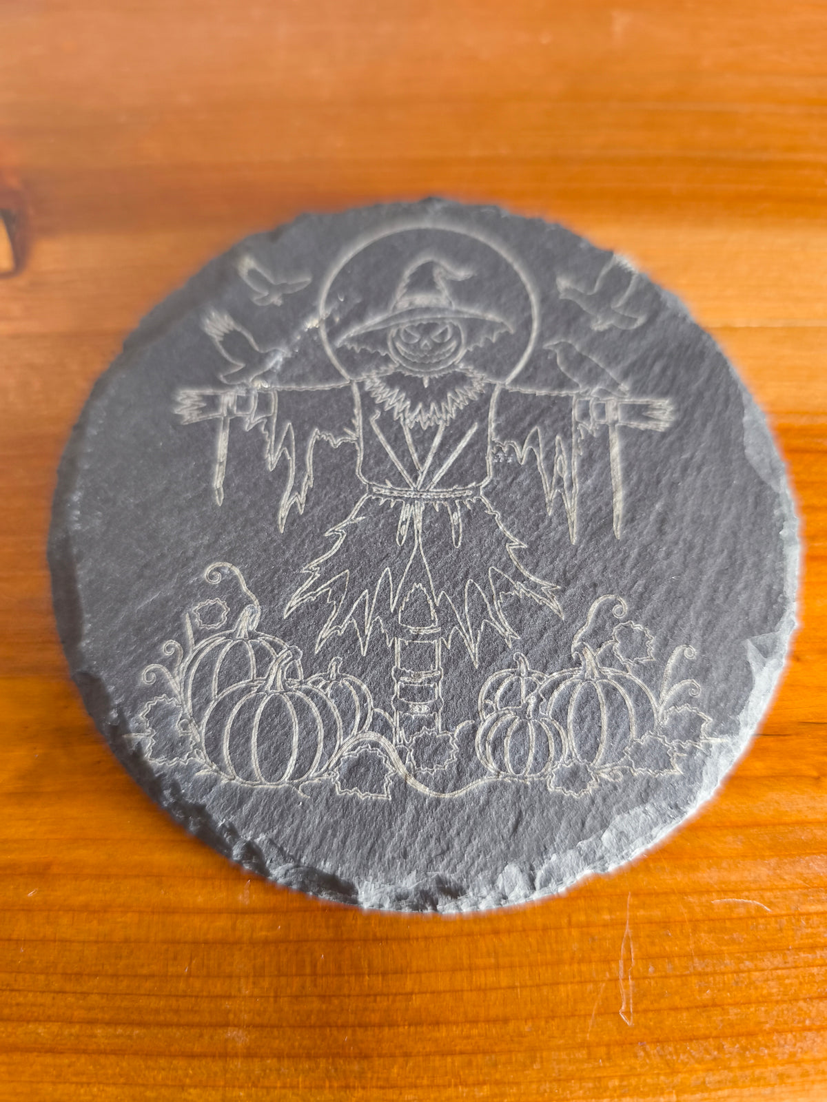 Dessous de Verre Halloween — Lot de 6 ardoise gravé au laser